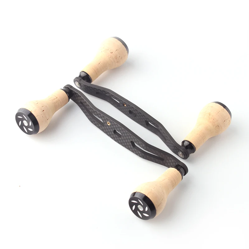 Mango de carrete de pesca Ruke, perilla de materiales de madera, mango de fibra de carbono para Baitcasting, accesorio de carrete DIY de 120/130mm de longitud para tipo S/Da - imagen 4
