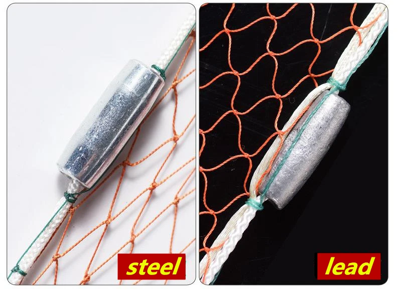 Finefish-red de plomo fundido a mano, colgantes sin óxido, redes de pesca, colgante de red para lanzar a mano, plomo perforado - imagen 3