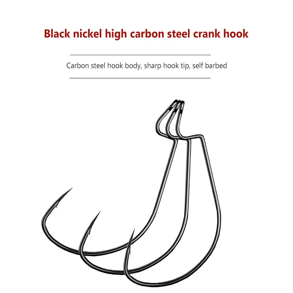 Juego de anzuelos de pesca de 50 piezas, cebo suave de cola en T, anzuelo de manivela de fundición larga, accesorios de pesca para agua salada y agua dulce - imagen 4