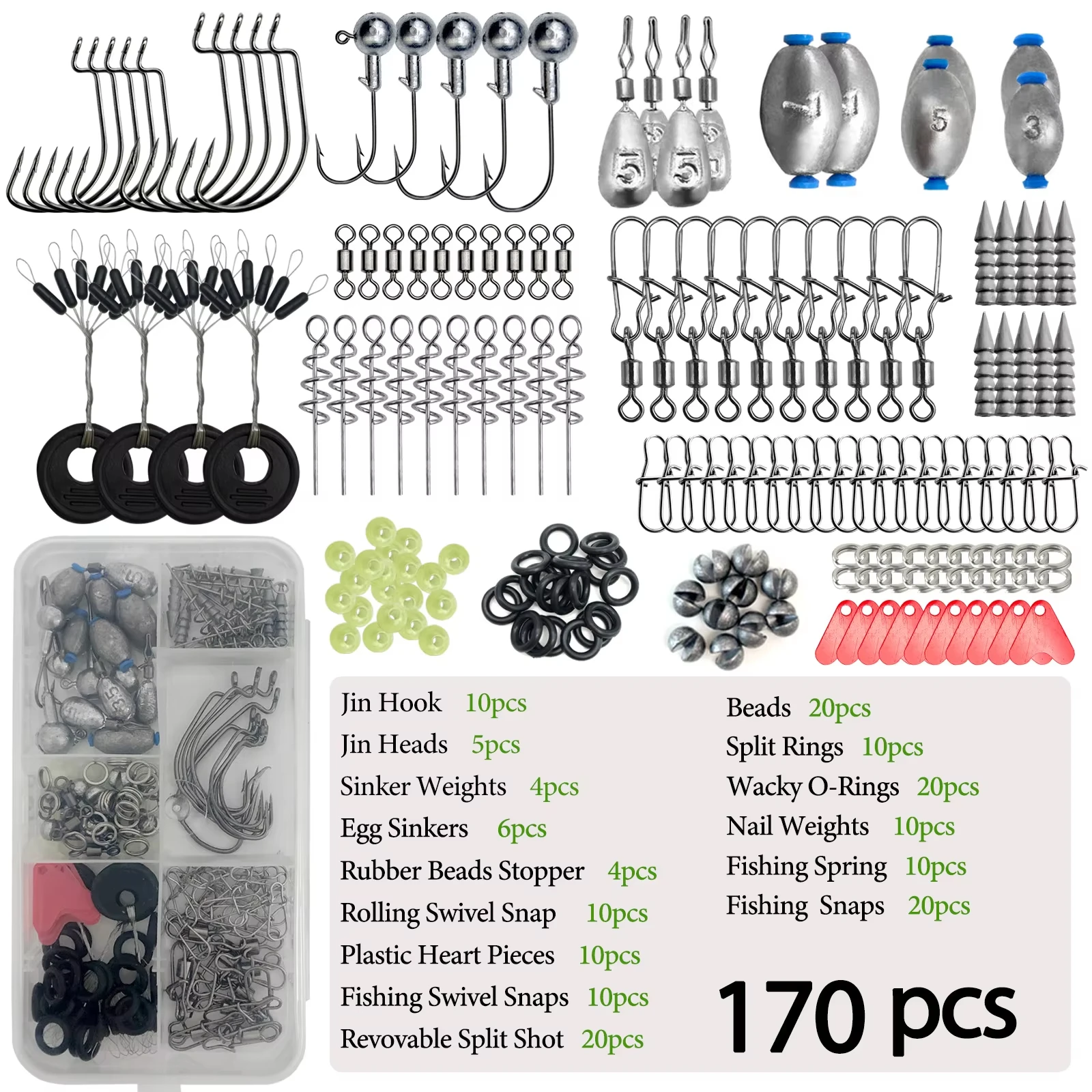 Kit de Aparejos Profesional para Lubina y Trucha con Anzuelos y Plomos - imagen 4