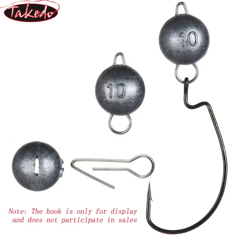 TAKEDO-Pombos de plomo circular, colgante rápido, anzuelo de manivela, pesca en raíces, accesorios de pesca de caída, 1 caja, 3G - 21G - imagen 4