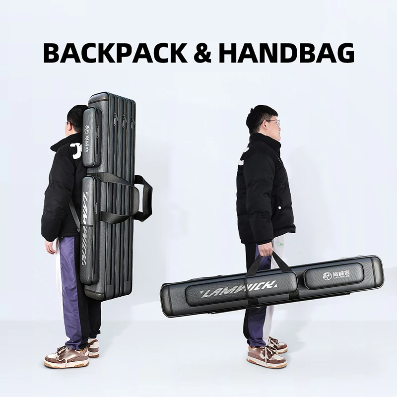 Bolsa para caña de pescar, 2/3 capas, 80-130CM, vientre recto, grande, almacenamiento de equipo de pesca, mochila, entrenamiento para deportes al aire libre, bolso para caña de mar - imagen 2