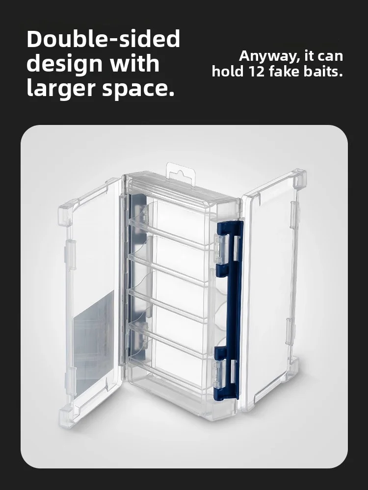 Caja de aparejos de doble cara para accesorios de señuelos, broche de almacenamiento, organizador versátil para señuelos, ganchos, cebos, broche de almacenamiento - imagen 2