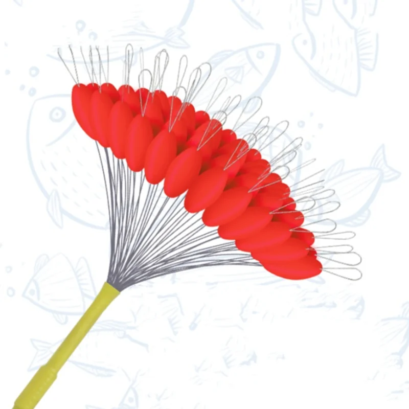 100 unids/set flotador de pesca de siete estrellas frijoles aerodinámicos flotador fluorescente agrandado siete estrellas flotantes equipo de pesca de carpa - imagen 4