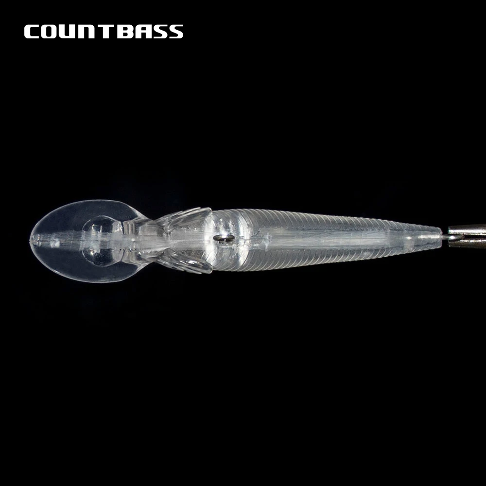 Countbass 10 cuerpos de señuelo en blanco, pececillo que se hunde 52 mm/2 "3 g/0,11 oz, cebo de pesca sin pintar, enchufe, sábalo, Wobblers