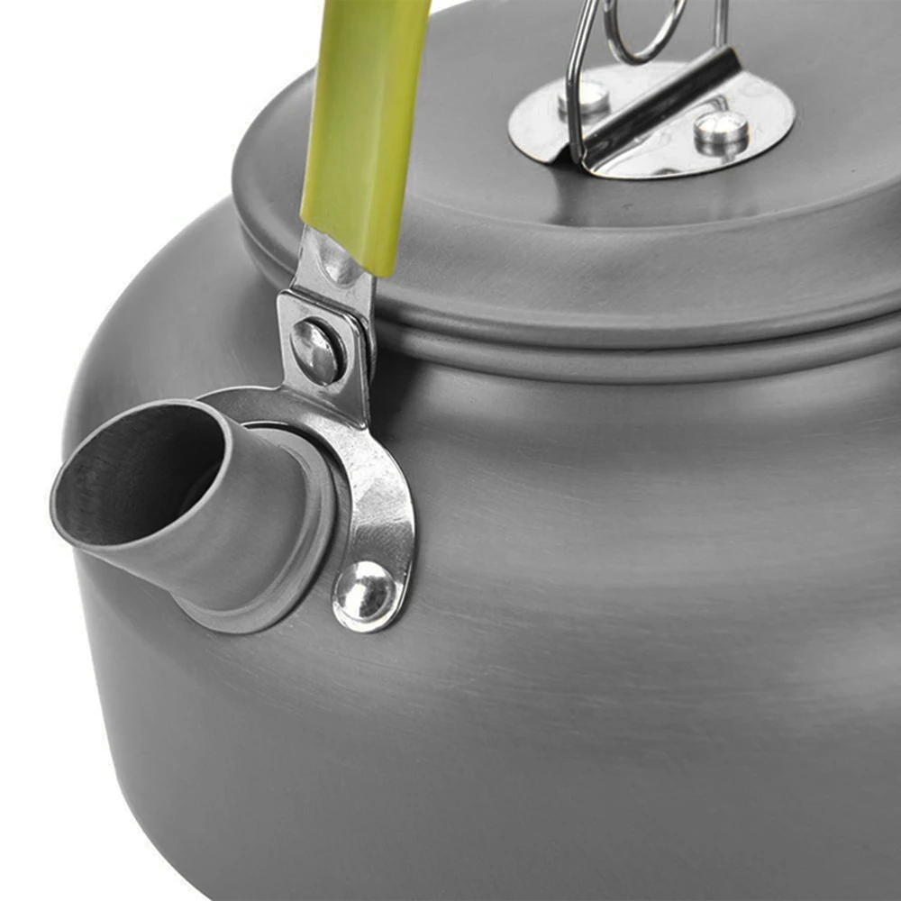 Tetera de agua portátil de 1,6l, tetera de agua, cafetera, tetera de té de aleación de aluminio para interiores, para acampar al aire libre, senderismo, Picnic - imagen 4