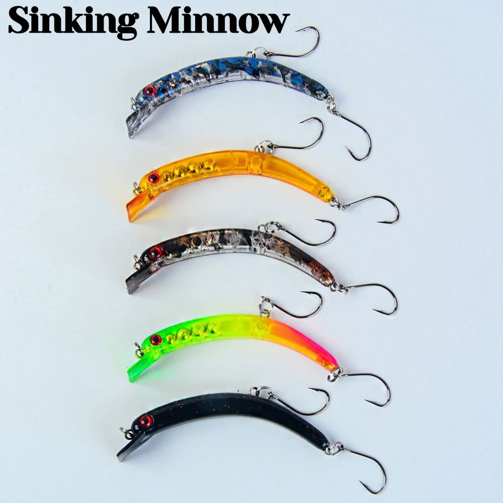 1 Uds 6,5 cm/4g Mini Minnow Wobblers anzuelos triangulares pescado Popper aparejos de lubina Señuelos de pesca Crankbait cebo de plástico duro - imagen 3