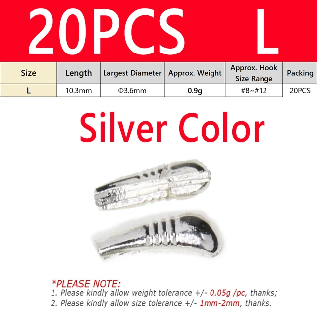 20PCS L Silver