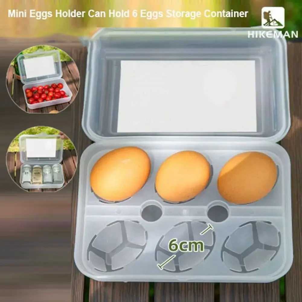 Nuevo puede contener 6 huevos, Mini soporte para huevos con mango fijo, caja de almacenamiento de huevos de plástico, porta huevos para acampar, caja de herramientas para exteriores - imagen 3