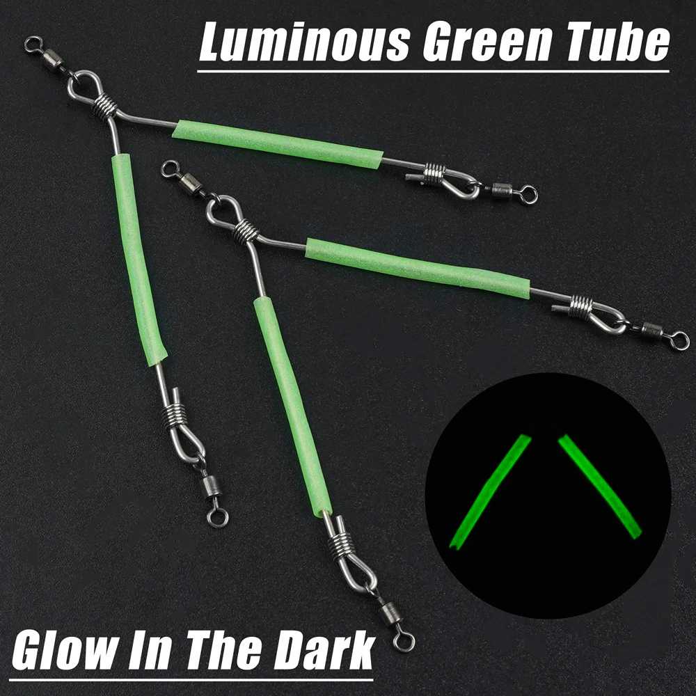 Conector de pesca de equilibrio luminoso, 10 piezas, mangas antienredos, tubo con giratorios para mar, accesorios de pesca, aparejos - imagen 5