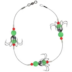 WEIHE anzuelo de calamar luminoso, anzuelo de cuerda de ocho garras, señuelo de pesca de agua salada, pulpo de pesca nocturna con plantilla de plomo, 43cm/42g