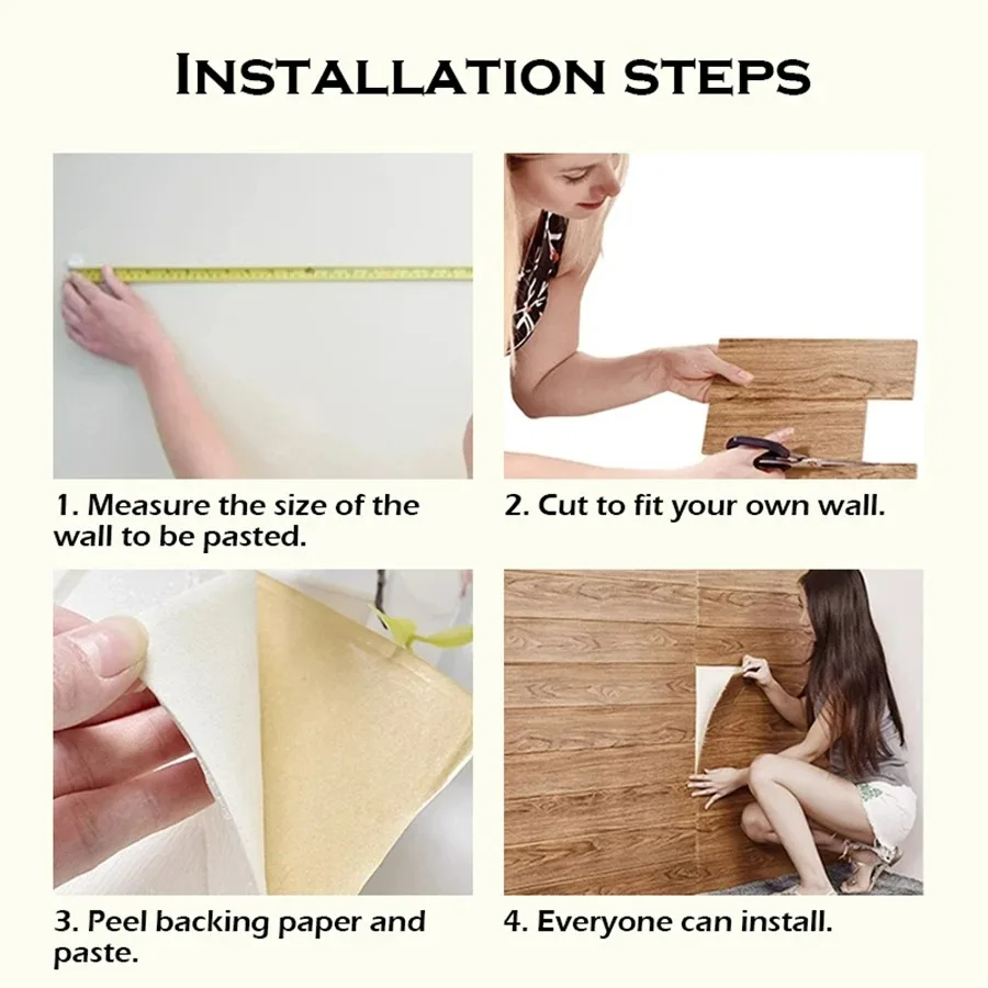 Adhesivo de pared autoadhesivo DIY con espuma de grano de madera 35X35cm impermeable y a prueba de humedad techo dormitorio cocina dormitorio - imagen 4