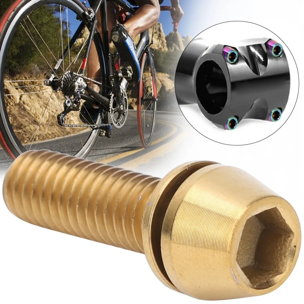 3 uds tornillos de bicicleta de aleación de titanio cabeza cónica hexagonal M5/M6x20mm tornillos de freno de disco de bicicleta tornillos de fijación de bicicleta ligeros - imagen 2