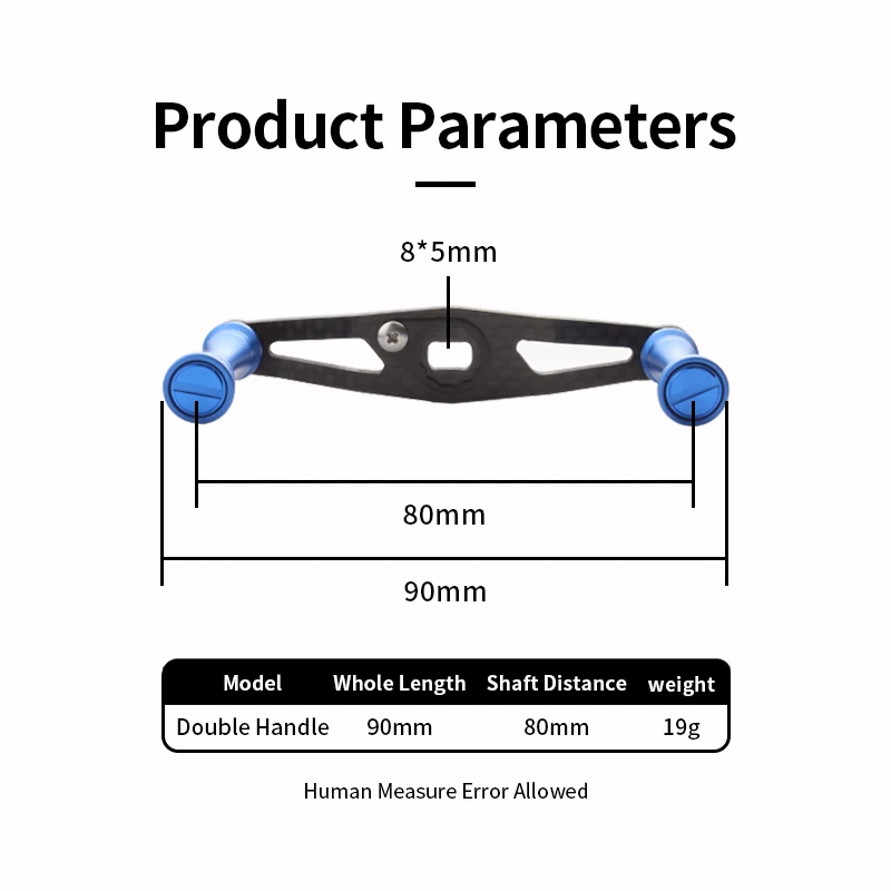 Ruke nuevo carrete de fundición mango de carbono y perilla de Material metálico seis colores longitud 90mm tamaño del agujero de montaje de Baitcasting 8*5mm gratis - imagen 5