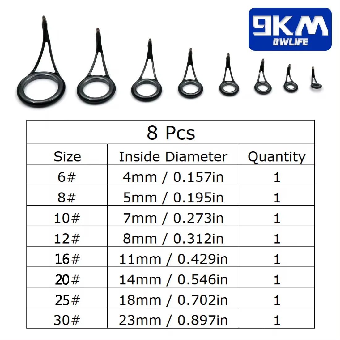 8pcs Size (6-30)