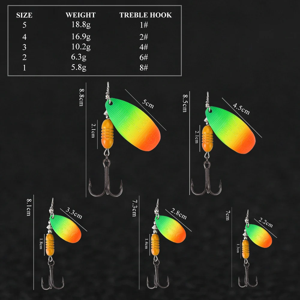FTK-señuelo de pesca giratorio, 5,8g/6,3g/10,2/16,9/18,8g, cebos duros con anzuelos afilados, cebo Artificial para accesorios de pesca de lubina - imagen 5