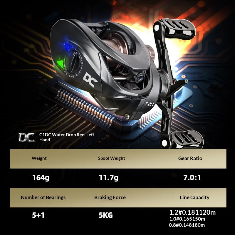 Carrete Fish Fans C1 7.0:1 DC – Freno Electrónico 5kg, 5+1 Rodamientos - imagen 5
