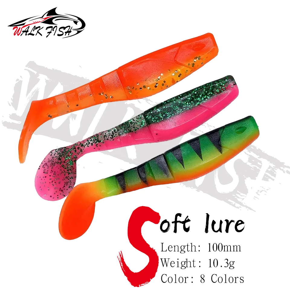 WALK FISH Vinilos Shad doble color para pesca en agua dulce