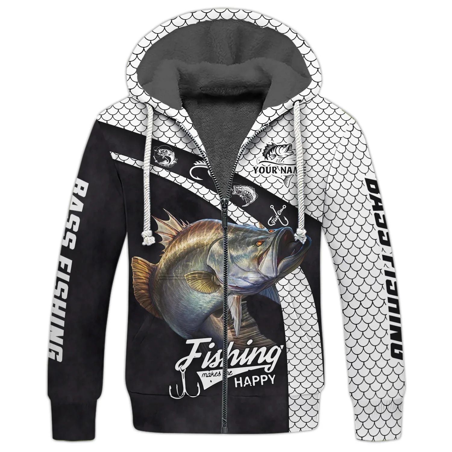JH13 Sudadera de pesca bagre y marlín con estampado 3D - imagen 2