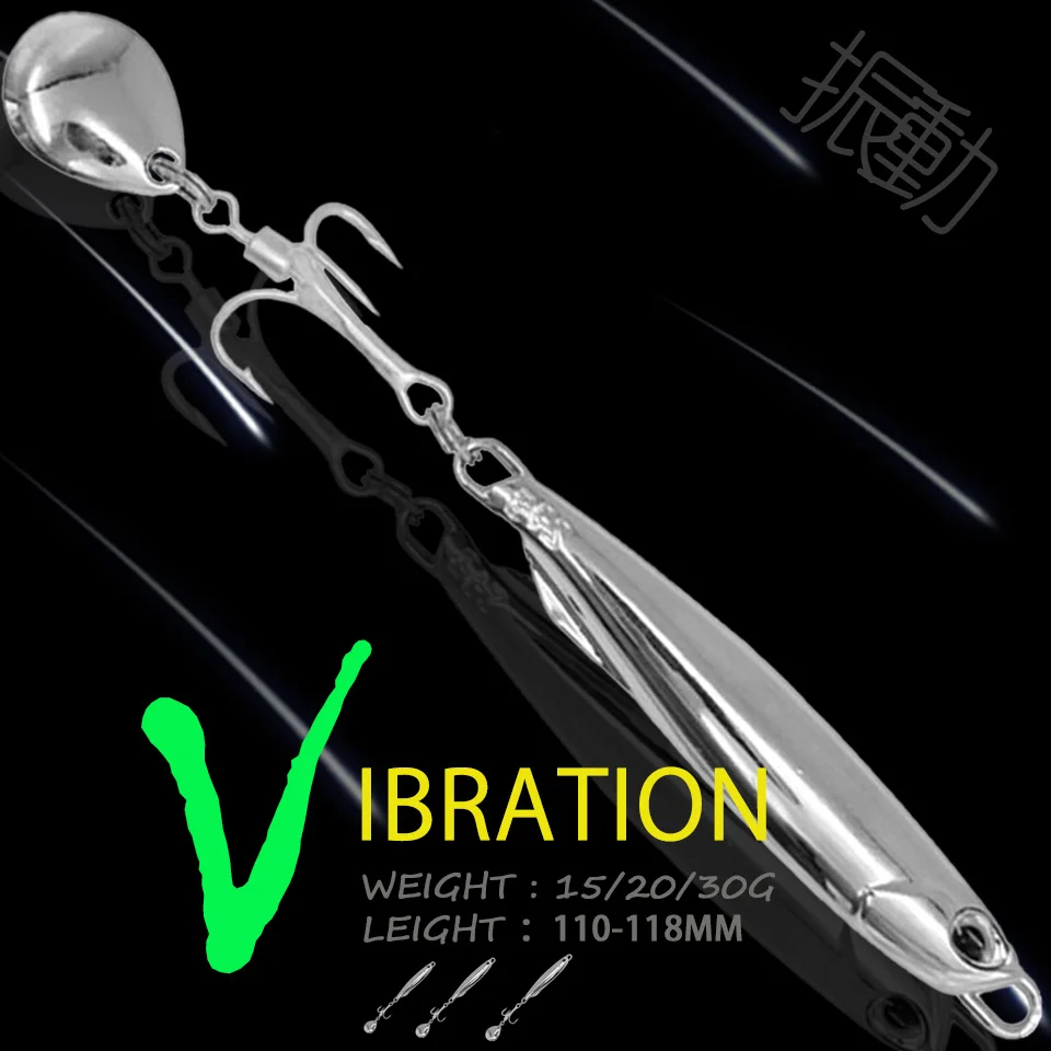WALK FISH-señuelo de pesca Artificial VIB, cebo duro de fundición larga, cucharas de rotación de Metal, aparejos de pesca para carpa y trucha, 1 piezas, 15G/20G/30G