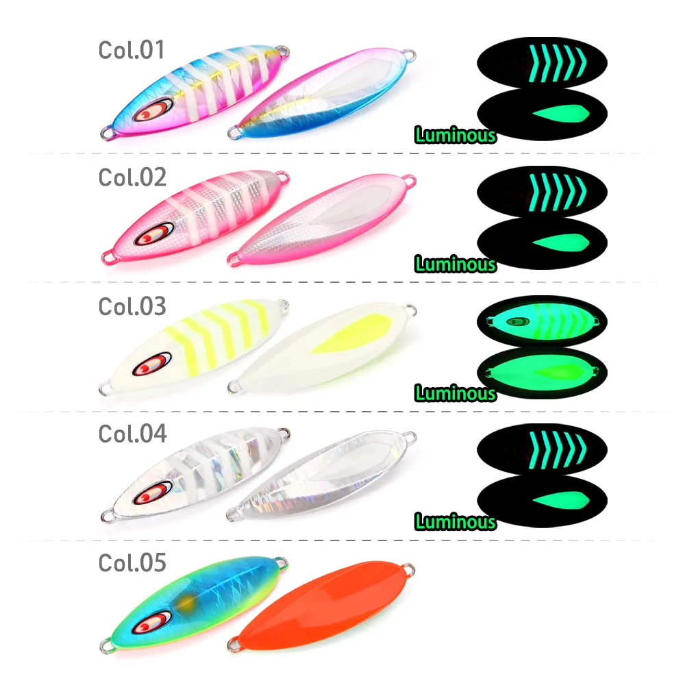 FSTK-cuchara de Jigging, plantilla de paso lento, señuelo de pesca de mar, 15 30 40 60G, plantilla fundida, aparejos de pesca artificiales para agua salada - imagen 4