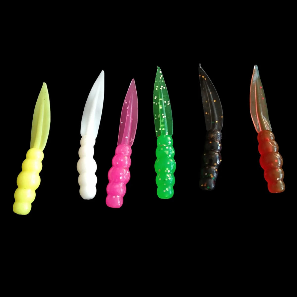 20 piezas 35mm 0,4g rosa amarillo blanco verde negro cebo de silicona hundimiento señuelos blandos Micro carpa mosca Señuelos de pesca en roca - imagen 2