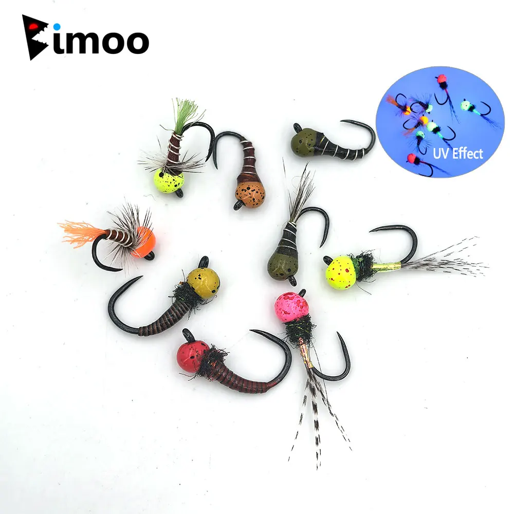 Bimoo Ninfas Perdigon sin púas – Hundimiento rápido para trucha - imagen 3