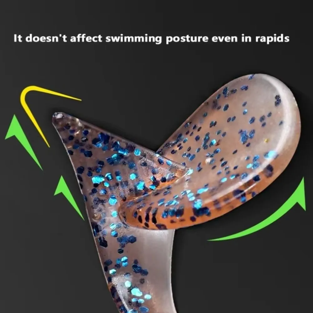 Material suave flotante cola en T Swimbait diseño de cola en T acción de fregadero lento cebo de fregadero lento característica flotante cebo suave de pesca