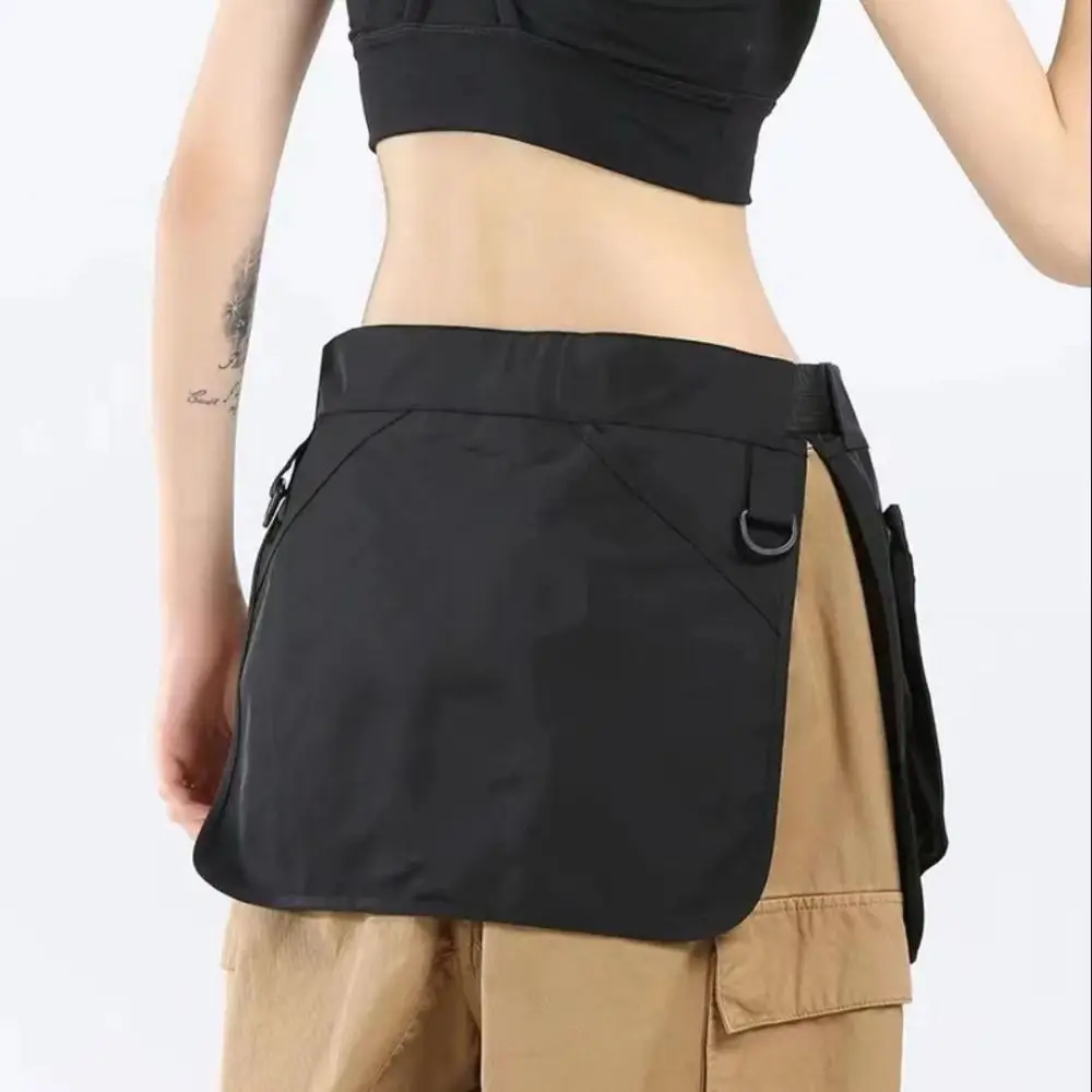 Riñonera multifuncional a la moda, delantal ajustable con múltiples bolsillos, riñonera negra de gran capacidad para viaje - imagen 2