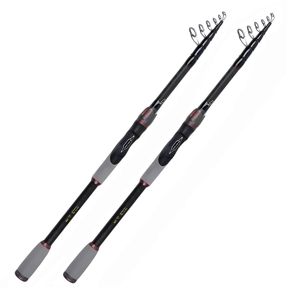 Cañas de pescar telescópicas de pulpo, caña giratoria de carbono de 1,8 m, 2,1 m, 2,4 m, 2,7 m, 3,0 m, caña de pescar para lubina, Lucio, calamar, barco, cebo de pesca de 8-18g - imagen 5