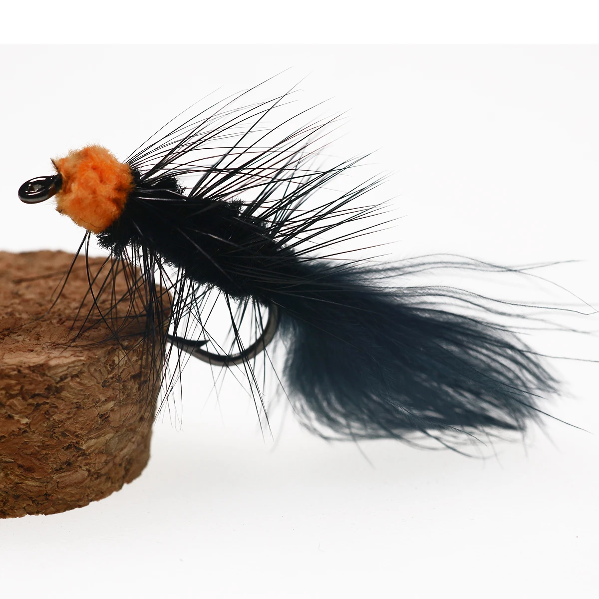 Wifreo 10PCS # 6 cebo para insectos de pesca con mosca, huevo naranja, chupar sanguijuela, serpentina lanuda, mosca, ninfa Artificial, Marabú Negro, Flashabou - imagen 3