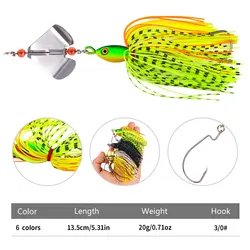 Buzzbait 13,5 cm 20g – Señuelo de metal con falda para lucio