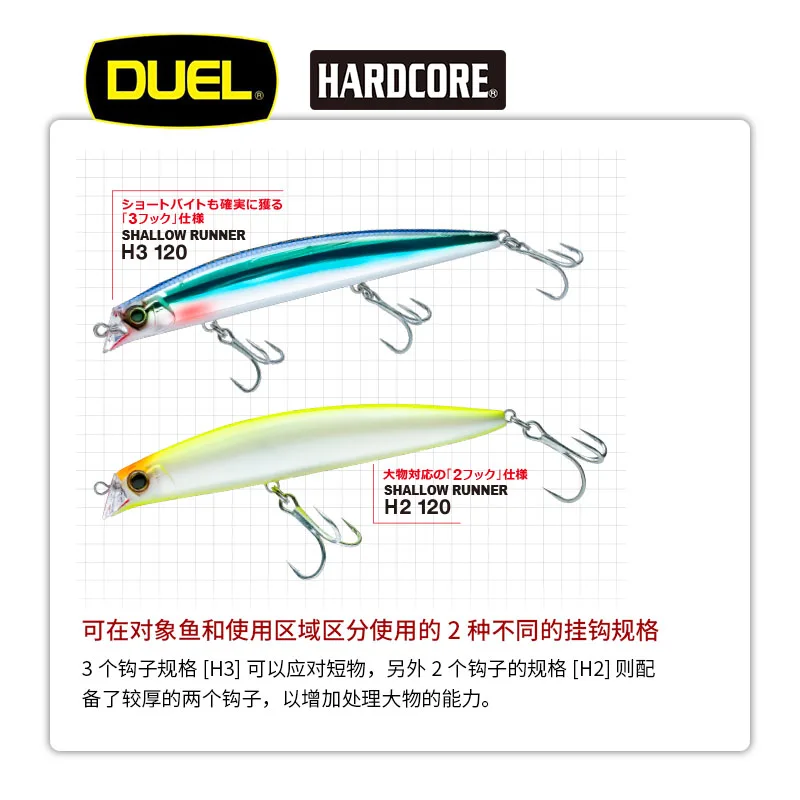 Duel-señuelo de pececillo flotante, cebo de fundición de núcleo duro, corredor poco profundo, 2 ganchos, 100% original, 10g, 17g, 21g - imagen 2