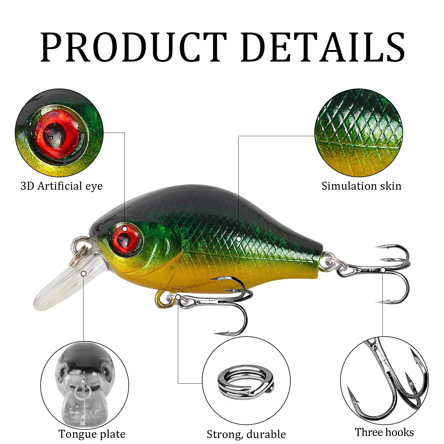 Señuelo de Pesca Artificial, cebo duro flotante de Japón, Wobblers, 5,5 cm, 8g, aparejos de Pesca de carpa, 1 piezas - imagen 3