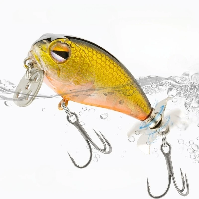 Señuelos de pesca con hélice para Tractor Topwater, 5,5 cm, 10g, Wobbler de vibración flotante, cebo duro Artificial, equipo de pesca