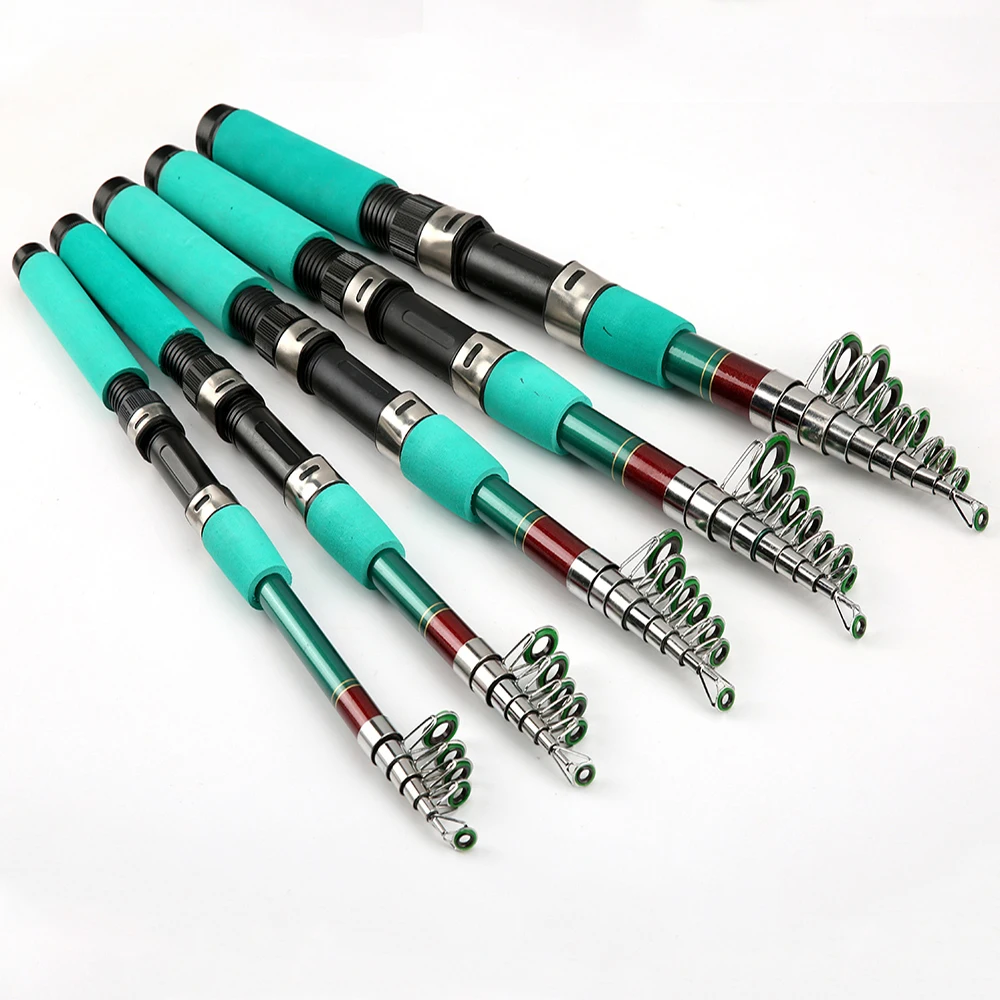 Cañas de pescar giratorias de viaje, Mini señuelo telescópico, alimentador de caña de mar, ultraligero, portátil, 1,8 M, 2,1 M, 2,4 M, 2,7 M, 3,0 M, nuevo - imagen 3