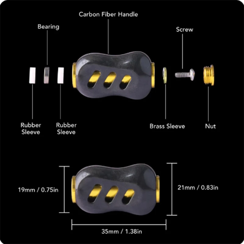 DEUKIO 2025 DIY Refit 85MM mango de carrete de pesca de Metal balancín perilla de fibra de carbono para carrete de Baitcasting de marca D/S/A con accesorio - imagen 2