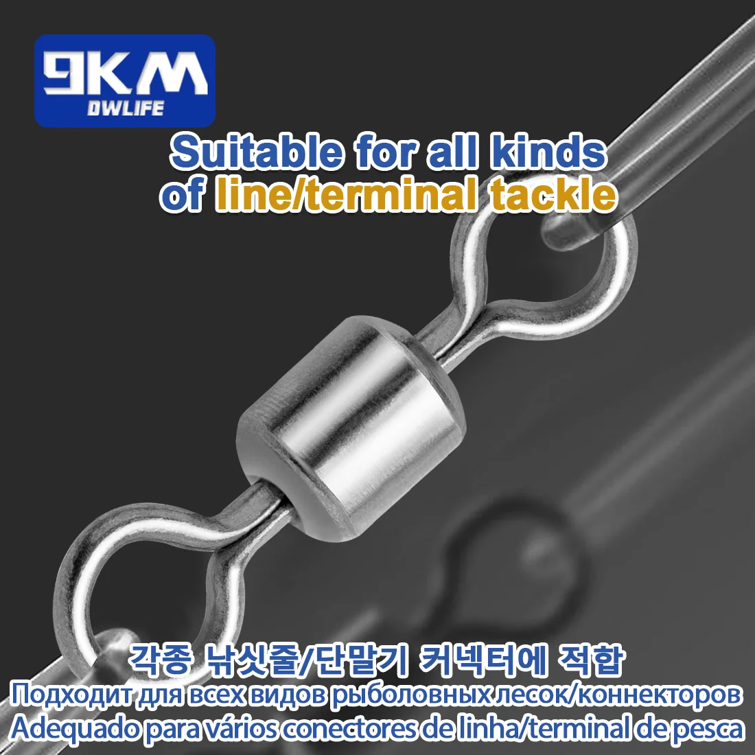 Conector de sedal de pesca giratorio plateado, 25 ~ 50 Uds., 100% de acero inoxidable - imagen 5