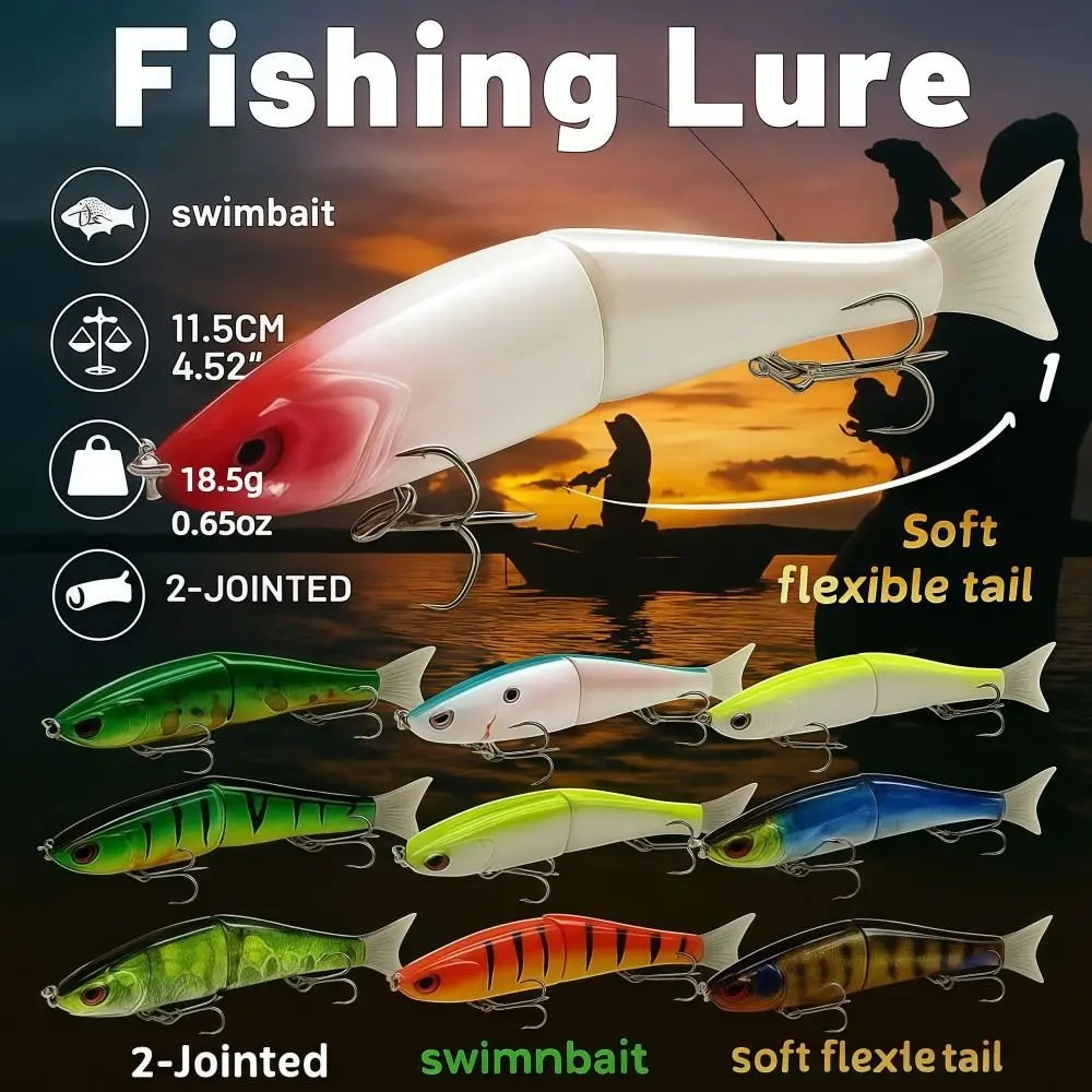 Swimbait 2 secciones 11,5cm – Señuelo duro para mar y agua dulce - imagen 4