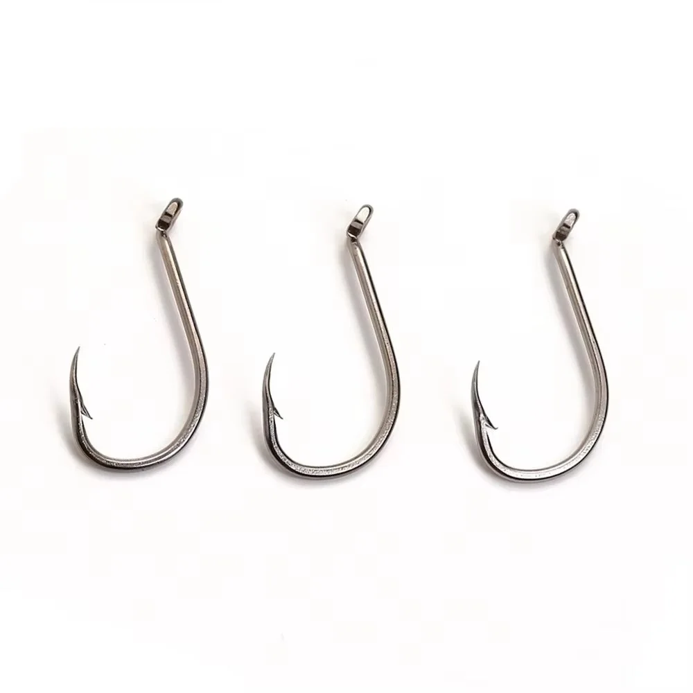 NGB 92553NL 50-100PCS Anzuelo de pesca de hierro inoxidable anillado 3/0 # -5 #   Anzuelo de pesca con púas afiladas de pulpo Baitholder - imagen 4