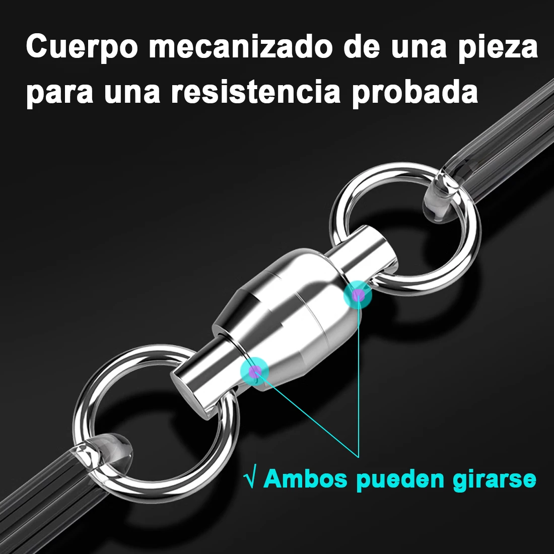 FishTrip-giratorio de pesca de acero inoxidable, doble rodamiento de bolas, resistente, de alta resistencia, diseño de una sola pieza, agua salada y dulce - imagen 5