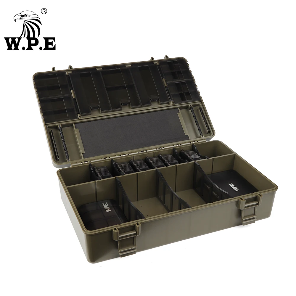 W.P.E-caja de Pesca de carpa, alimentador de anzuelos de carpa, caja de almacenamiento de aparejos de pelo, alimentador de grupo de sedal de carpa, accesorios de aparejos de Pesca