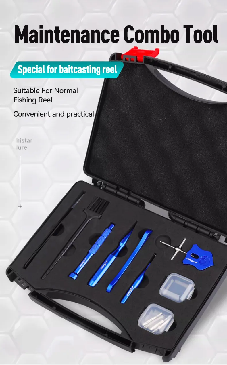 Mantenimiento sin esfuerzo con la herramienta combinada de mantenimiento diseñada para reparar y cuidado eficientes de su carrete de pesca