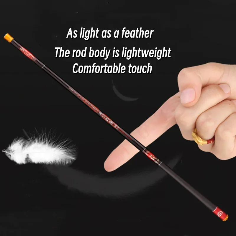 Caña de pescar telescópica ultraligera, alimentador de carpa de agua dulce de fibra de carbono, 3,6/4,5/5,4/6,3/7,2 m, caña de pescar de invierno - imagen 5