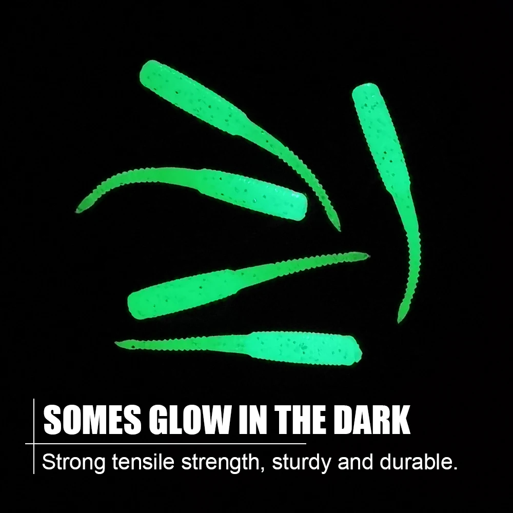 Spinpoler 20 unids/caja Ajing señuelo de pesca suave 3,5 cm Rockfish TPR Swimbaits luz nocturna gusano hielo Jig cebos artificiales aparejos de lubina - imagen 4