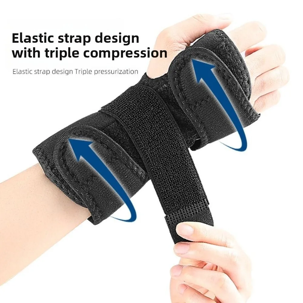 Nuevo Muñequera ajustable con correa elástica, protector de muñeca de Color negro, soporte de muñeca de presurización Triple transpirable de poliéster
