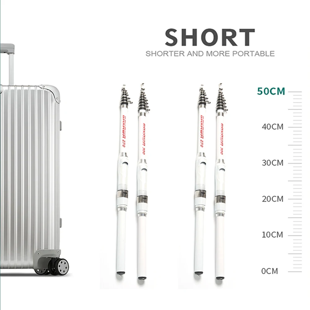 Caña de pescar telescópica giratoria, alimentador de carpa, portátil, de fibra de carbono, 1,5 M, 1,8 M, 2,1 M, 2,4 M, 2,7 M, 3,0 M, aparejos de viaje - imagen 5
