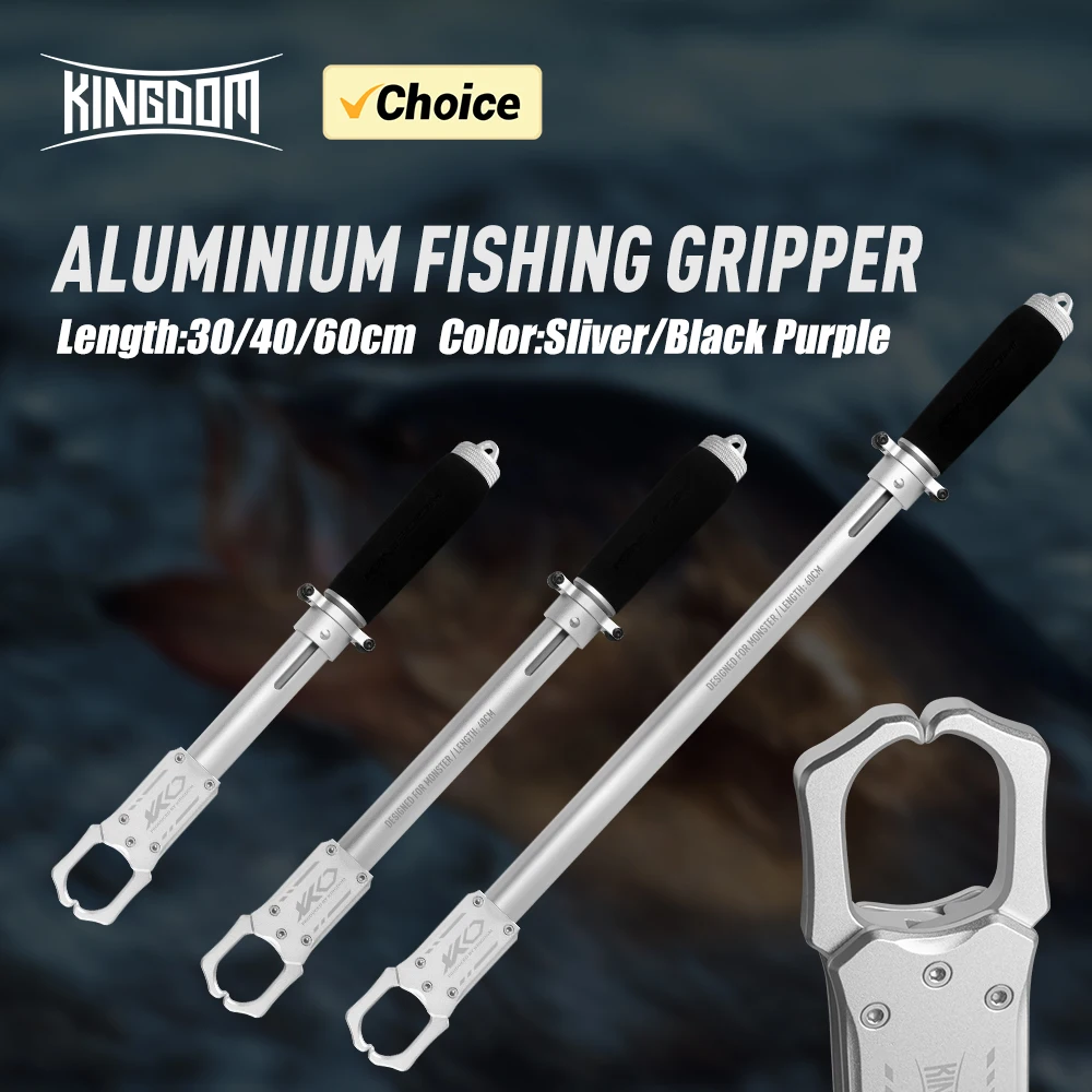 Kingdom-pinza de pesca de aluminio, controlador de pescado portátil de 30/40/60cm, recogedor de labios profesional, equipo de pesca - imagen 2
