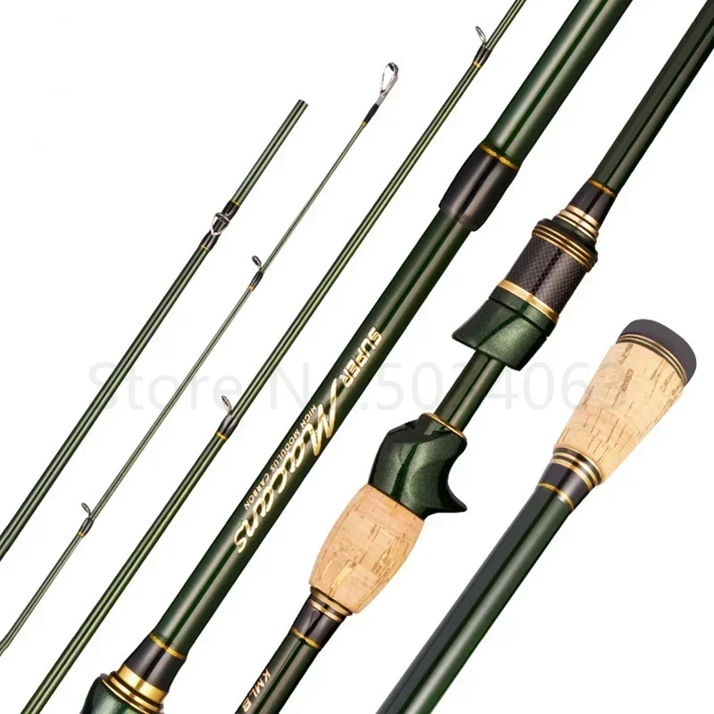 Caña de pescar giratoria de 1,8-2,4 m, anillo guía K 40T X carbono L.W 4-21g M, caña de pescar de potencia, 4 piezas, caña de viaje ultraligera de 55cm - imagen 3