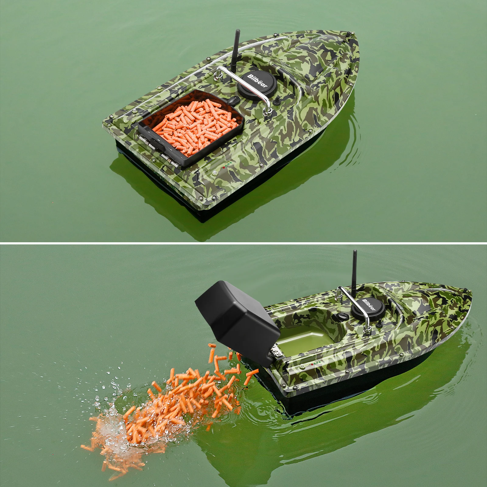 Barco de cebo de pesca, barco de cebo con Control remoto, 1,5 kg, carga de alimentación, barco de cebo de pesca de carpa inalámbrico, 2 motores, barco RC, buscador de peces - imagen 2